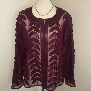 🌷*NWOT* Colleen Lopez- Faux Leather Leaf Blazer